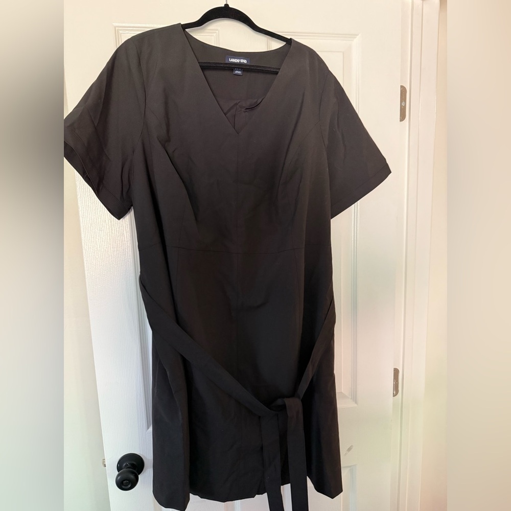 Lands' End Black Midi Dress NWT